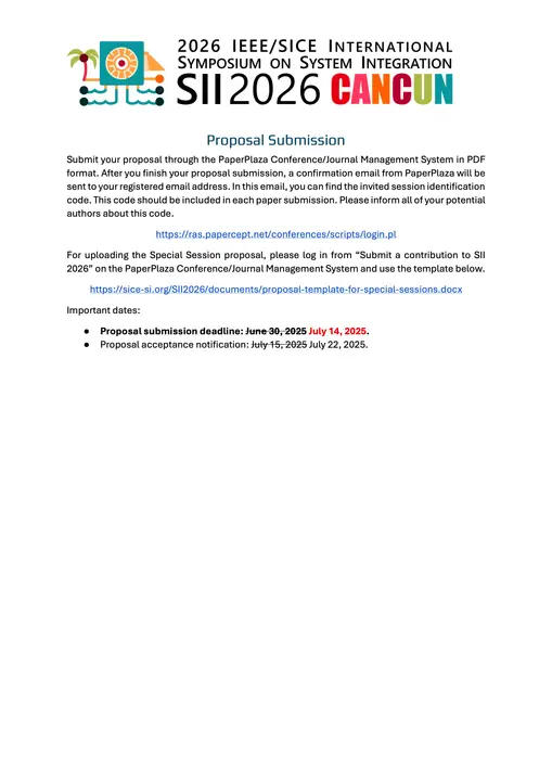 Call for Special Sessions (Page 2)